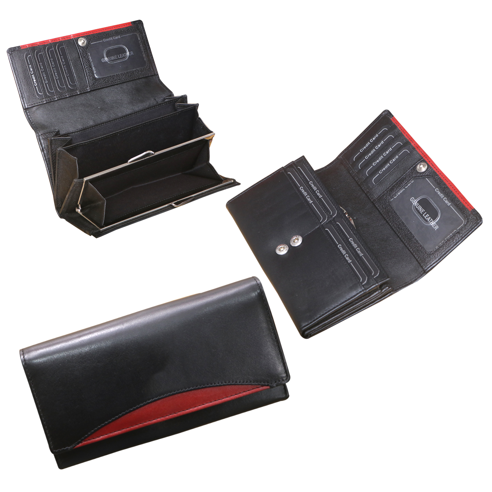 Designer Black Flap Lock Clutch Wallet